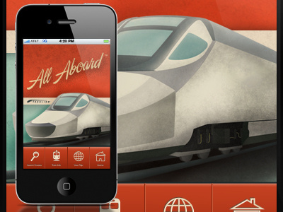 All Aboard: App app application illustration iphone mac mobile texture train