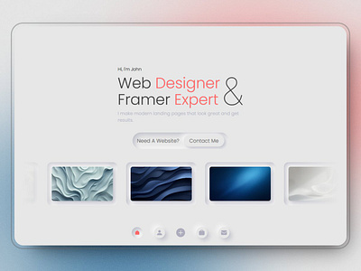 Neumorphism Portfolio figma framer grid landing page portfolio ui web design