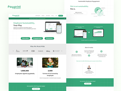 Pawprint - Landing Page ecoprint green landing page print ui web