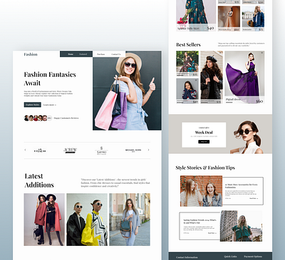 Women's Fashion E-Commerce Website branding clothing clothing website ecommerce ecommerce website fashion fashion website landing page onine shopping online store shopfied ui uiux web design website women clothes