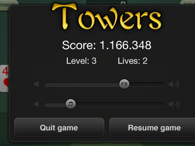 Towers - Pause menu game iphone pause towers