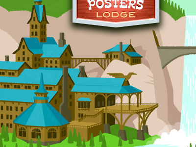 Posters Lodge design illustration web design