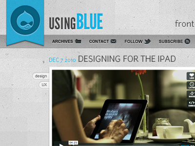 Zoomed out... blue drupal icons navigation