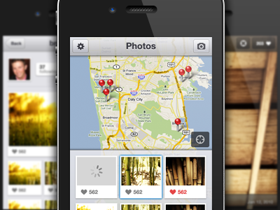 Secret Map iPhone UI interface iphone iphone4 map ui