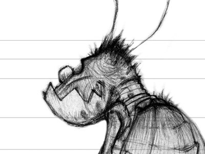 Roach Sketch 03 bug character drawing pencil roach sketch