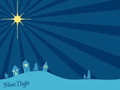 Silent Night blue christmas holiday illustration tweety got back tweetygotback.com twitter theme