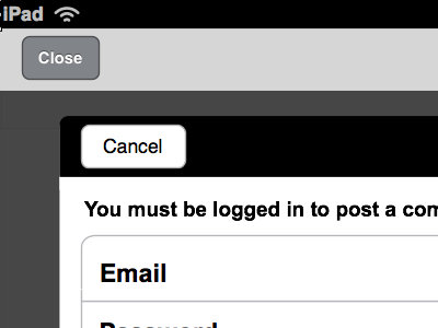 iPad Close Cancel ia ipad mobile wireframe