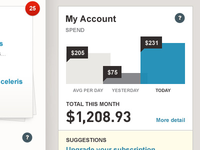 My Account dashboard graph infographic visualisation