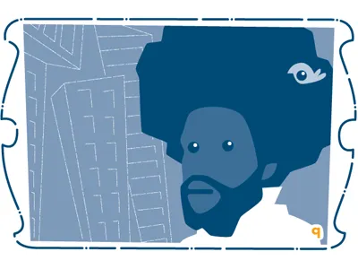 q is for... abcs alphabet blue illustration indie rock kids monochromatic rock