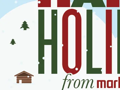 Happy Holidays cabin green happy holidays red snow
