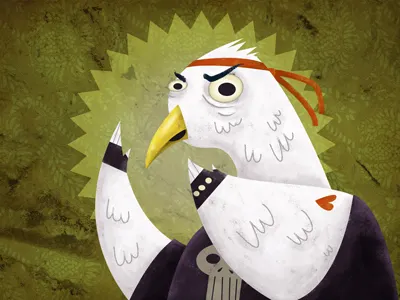 Fighting Dove kick ass art seasonal