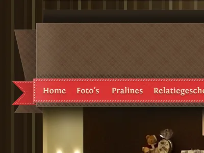 Header Preview brown header menu navigation pattern red ribbon texture
