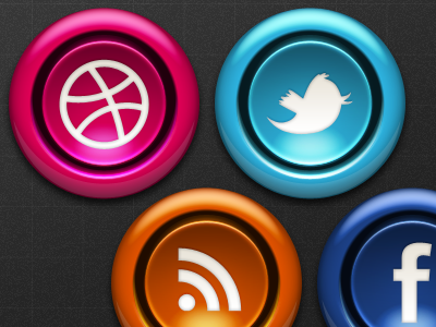 Arcade Button 2 arcade button dribbble facebook layer styles photoshop rss twitter vector