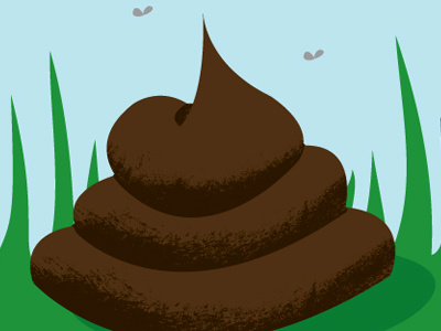 Poop! flies grass hero design studio illustration poop poopy stinks