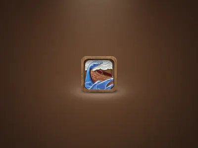 Noah Icon second round boat brown icon ios layered wood
