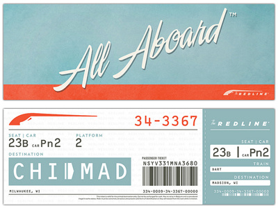 All Aboard: Ticket all aboard christopher paul design illustration sarah mick ticket train typography vintage