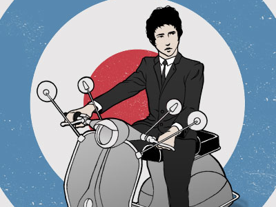 Mod Vespa british illustration mod retro vespa