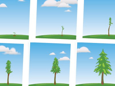 Tree growth clouds growth illustration illustrator tree