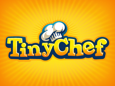 Tiny Chef Logo app chef hat logo yellow