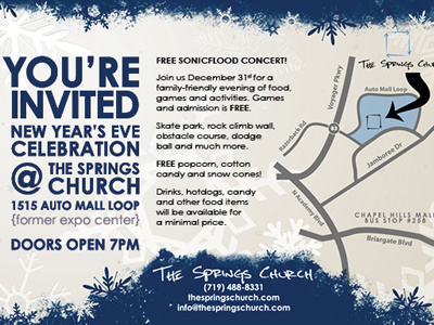 Back Of Winter Postcard blue invitation map postcard snowflakes winter