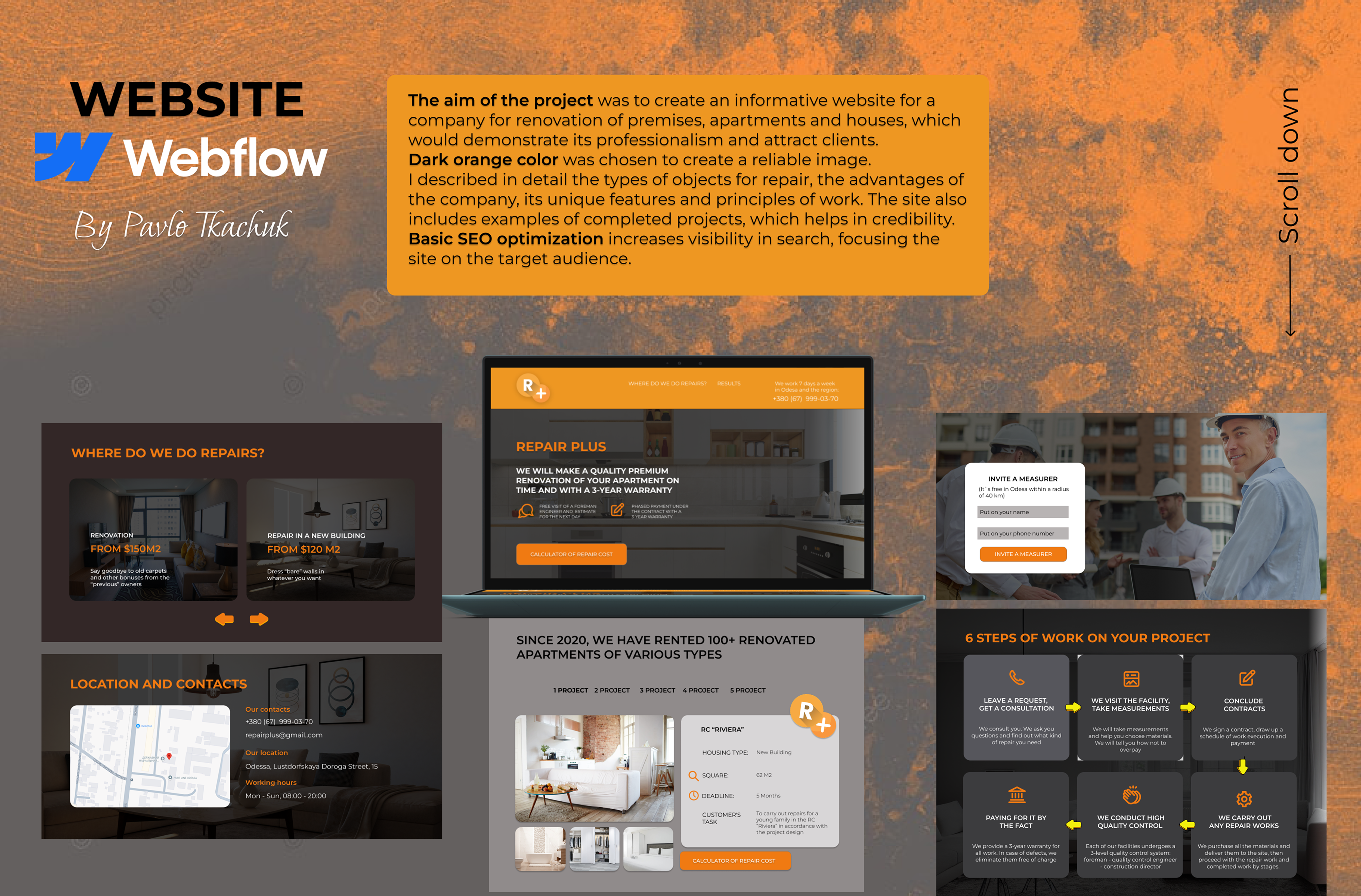 А website for a company that does repairs branding design figma graphic design landing page ui web web design web development