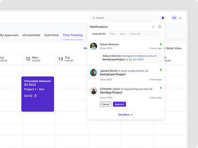 Project Management SaaS Notification Bar UX/UI Design dashboard notification bar product design product owners project management project management saas saas saas design saas illustration saas owner saas products saas startups user experinece user interface uxui web app design