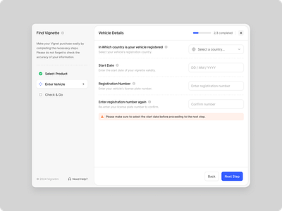 Modal with stepper V2 design minimalism modal onboarding progress simple step indicator stepper stepper modal ui ux web design website