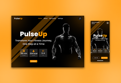 PulseUp – Fitness App app fitness fitness app fitness ui fitness website gym health landing page landscape website workout