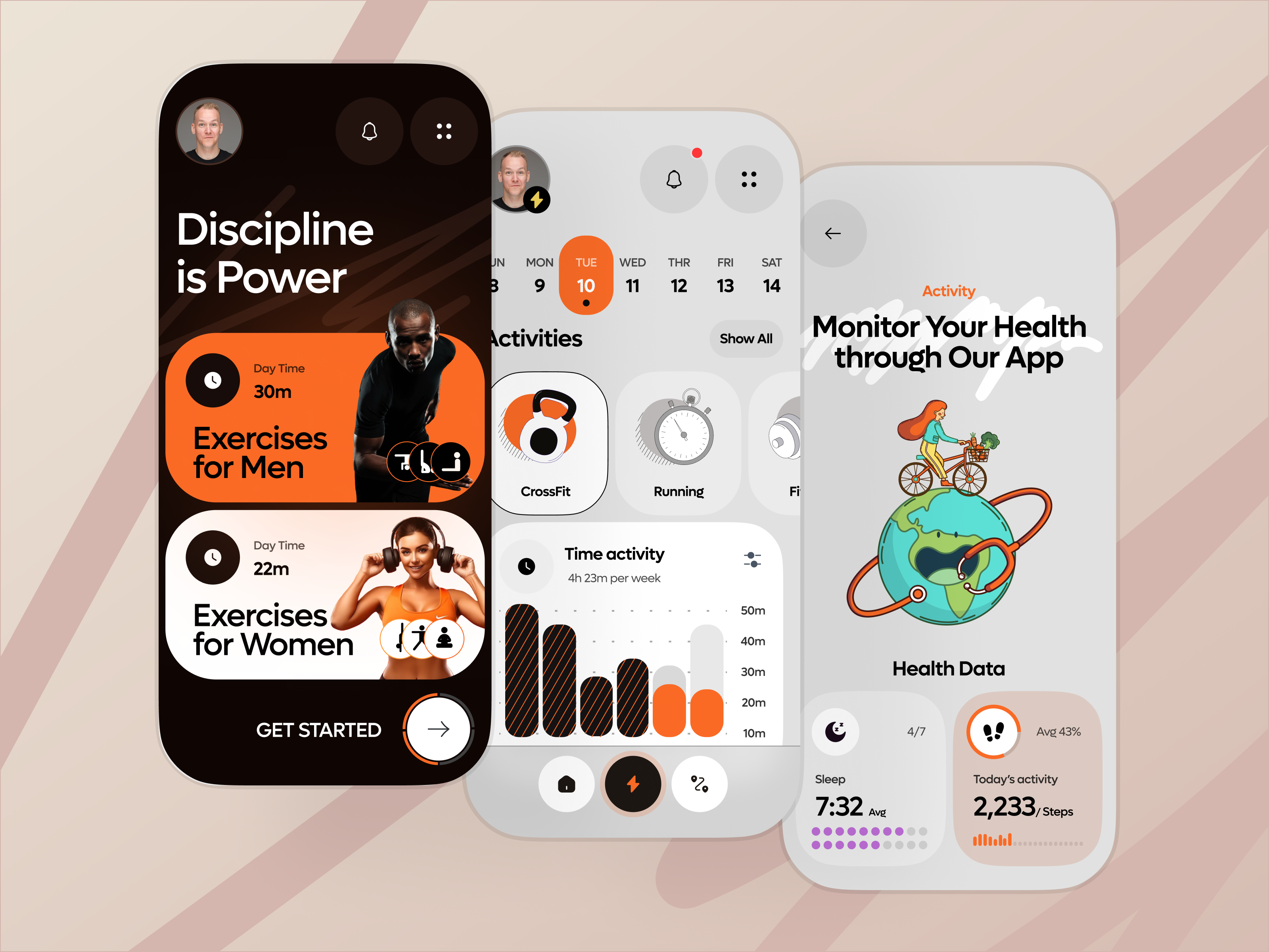 Example of Mobile App Design Concept (3 Screens) 