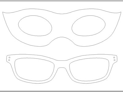 INCognito curves glasses mask outline simple vectors