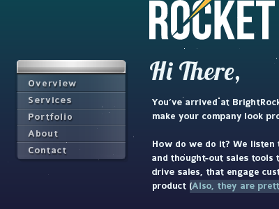 Portfolio Site chrome menu silver transparent