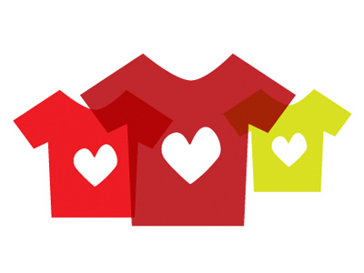 Shirt Love green heart icons illustration red shirt