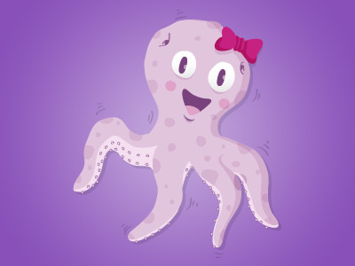 Poulpi Identity brand cartoon character identity illustator illustration logo octopus pink poulpi purple vector