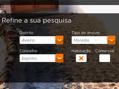 Refine your search advanced search dropdown orange photoshop search