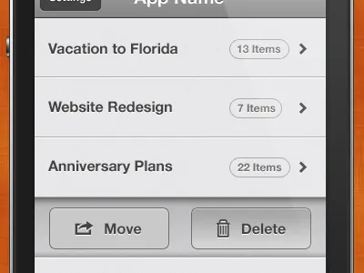 iPhone App Design buttons cell design dontstealthis hilight iphone iphone app orange pixel