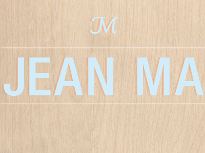 Jean Marie's blue branding helvetica id mark sauna thin type wood grain