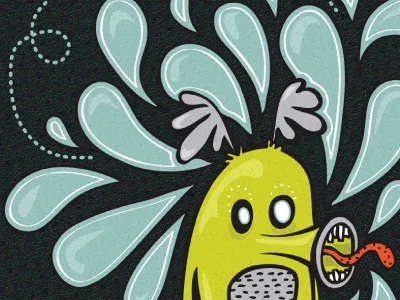 Monster1 blue character cute design fun funny graphic design green illustration monster vector weird