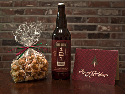 Christmas Gift 2010 beer christmas flannel food gift green homebrew label red