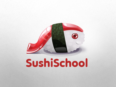 SushiFish character fish icon logo school sushi