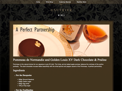 Perfect Partnership bottle chocolate damask gauthier plate pommeau recipe wine