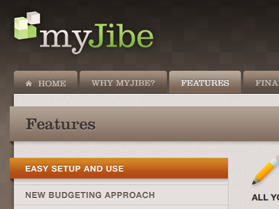 MyJibe brown clarendon lt std debut green helvetica neue myjibe orange sproutbox website