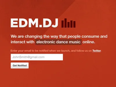 Landing Page design landing page red website