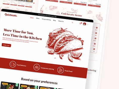 Online Restaurant Website case study figma food light lineart monochrome responsive restaurant uidesign uiux