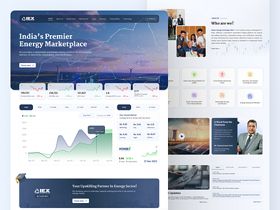 Corporate website design for an energy exchange platform 📉 blue energy exchange market data modern redesign sleek ui website website redesign