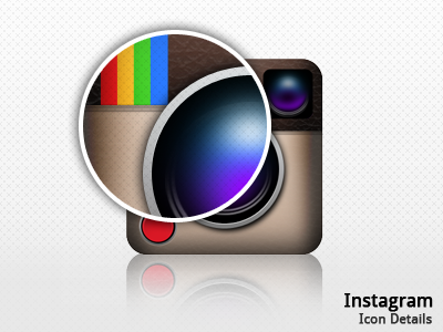 Instagram Icon Details app blue brown button camera green icon instagram iphone rainbow red white yellow