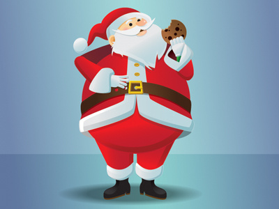 Santa Loves Cookies! christmas illustration santa claus vector xmas