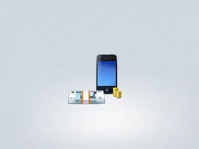 iPhone + money coins icon iphone money