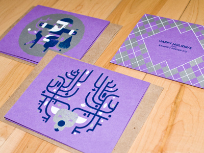 Holiday Cards greeting card holiday purple screenprint