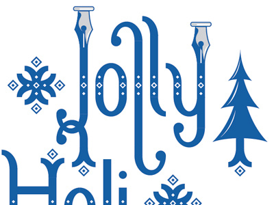 Jolly card holidays illustration lettering