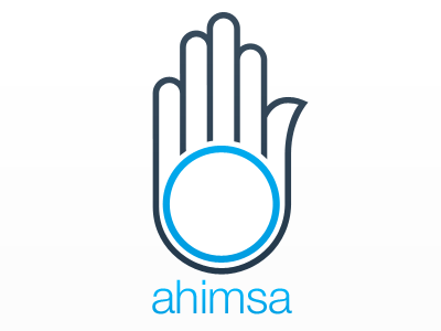 Ahimsa ahimsa dove hand logo